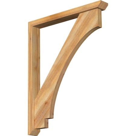 Ekena Millwork Imperial Slat Rough Sawn Bracket w/ Offset Brace, Western Red Cedar, 4"W x 32"D x 40"H BKT0402X32X40IMP06RWR